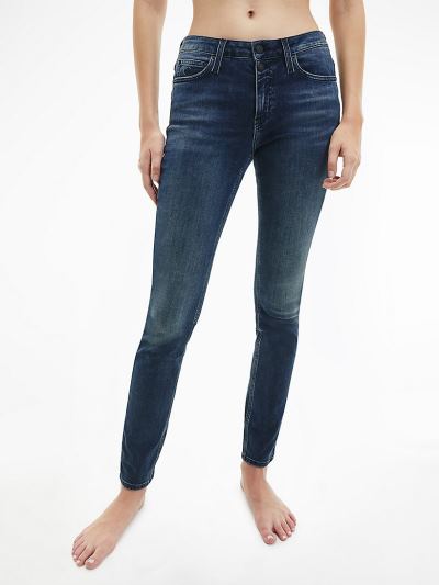 Calvin Klein Ruhák HU425209 | Calvin Klein Mid Rise Női Farmernadrág Sötét Kék
